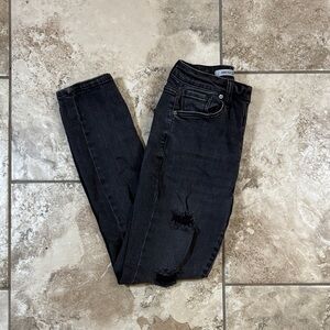 Forever 21 Black Distressed Skinny Jeans
